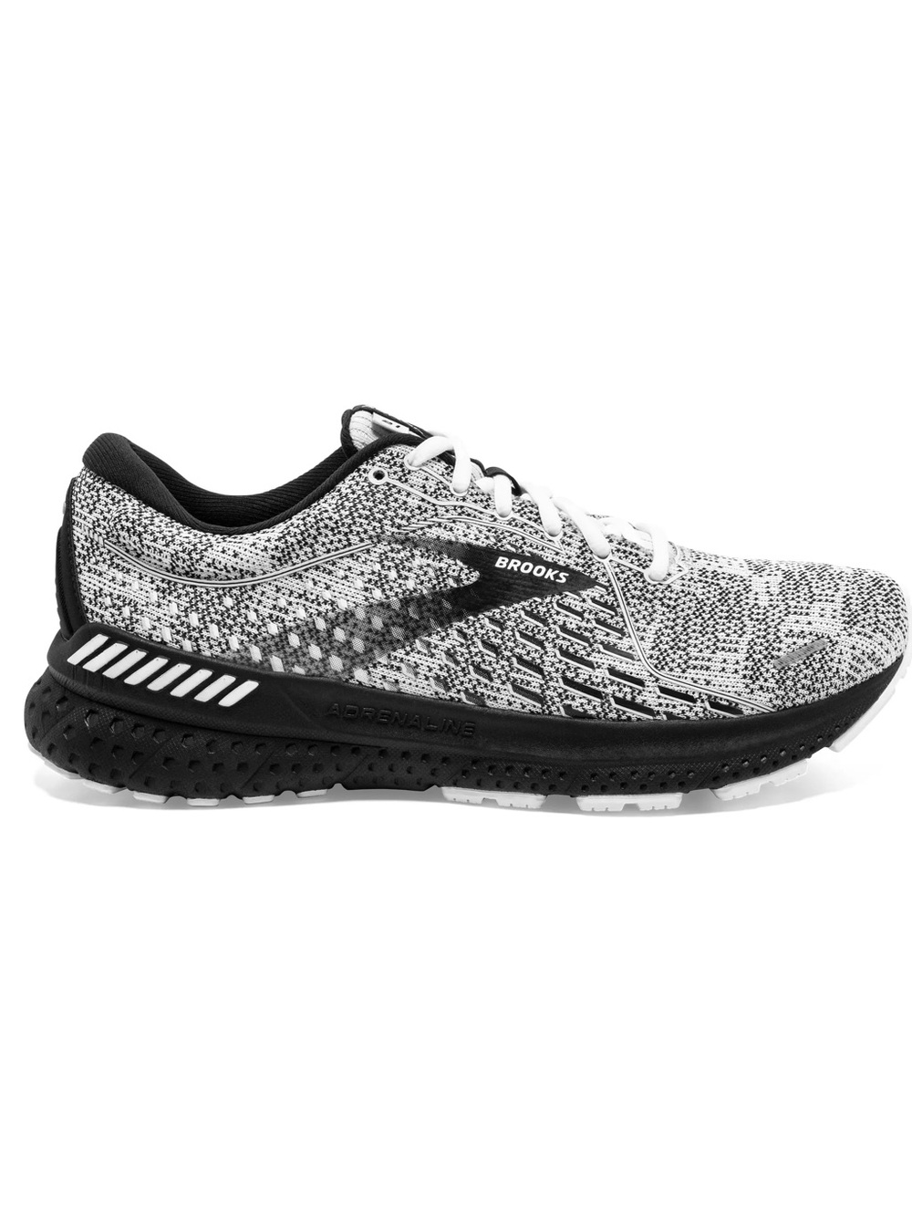 Brooks WOMEN'S ADRENALINE GTS 21 Black White Adapted Laces 8.5